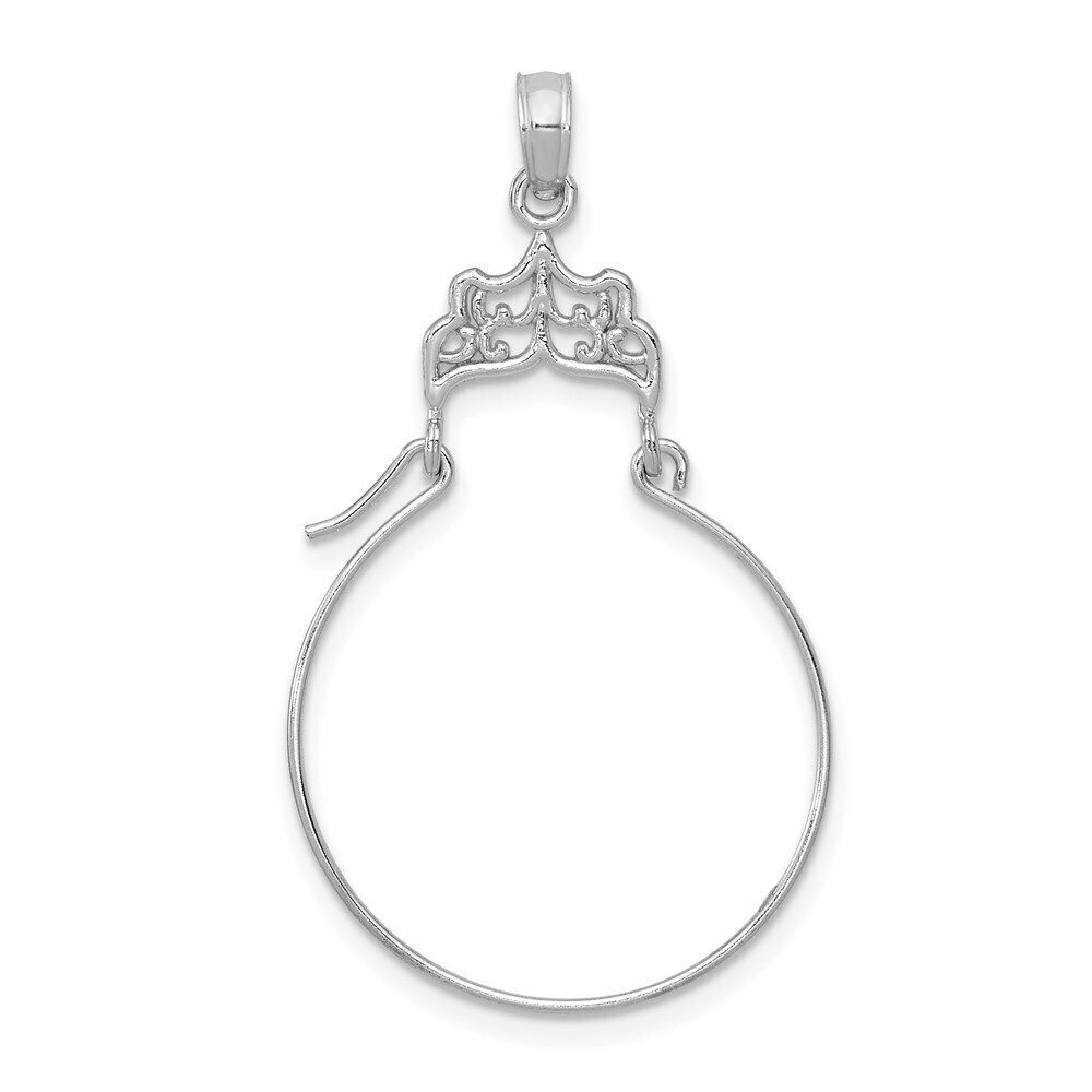 Million Charms 14k White Gold Filigree Charm Holder Pendant